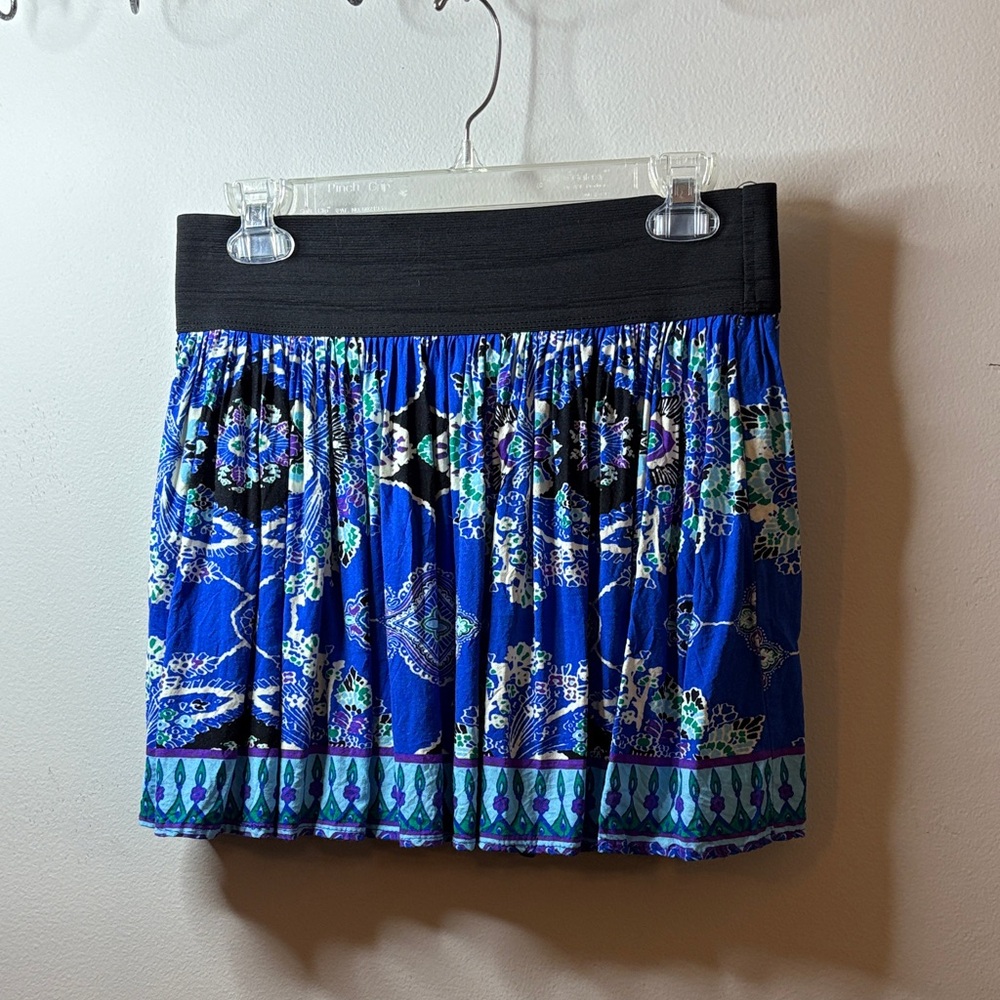 Body Central Black and Blue Mini Skirt